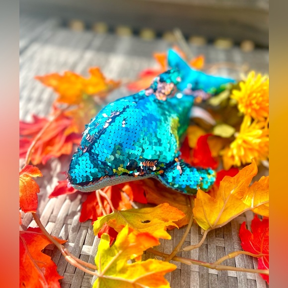 Flip Sequin Dolphin Plushie Stuffed Animal - Picture 1 of 6